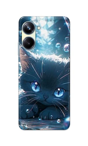 Image of Printed Hard Back Cover Case for Realme 10 Pro 5G Back Cover (Cute Cat) -1111