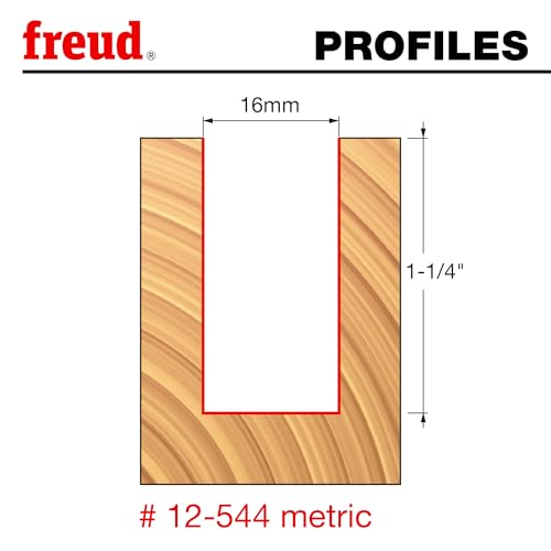 Image of Freud 12-544: 16 (Dia.) Double Flute Straight Bit with 1 /2 inch Shank, 2-3 /4 inch Overall Length