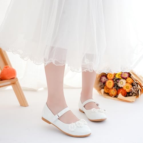 Flower Girl Shoes Dress Shoes Toddler Girls Flats Low Heel Princess Wedding Shoes for Little Big Kids3