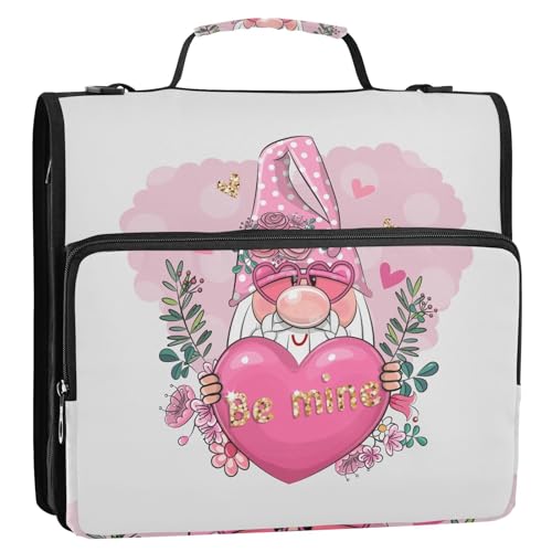Fygkptb Valentine Be Mine �s���N�m�[�� �s���N�̃n�[�g�̉ԂƗ΂̗t �g���\�ȃt�@�X�i�[�t���h�L�������g�t�@�C���I�[�K�i�C�U�[ �I�t�B�X�X���[�����O�o�C���_�[�o�b�O �V�����_�[�X�g���b�v�t�� 13.6 x 3.5 x 12.4�C��