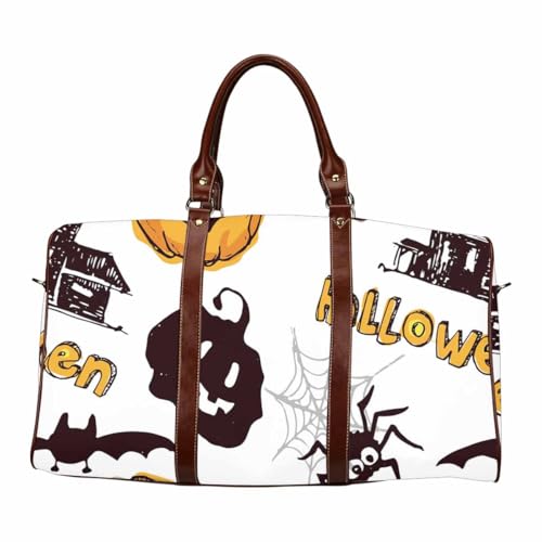 Overnight Bags For Women Travel Halloween Pattern Sport Duffel Bag, Waterproof Travel Weekender Overnight Carry On Bag For Yoga(Type-1,18.62"x 8.5"x 9.65")4