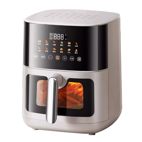 YAONJS Friggitrice Ad Aria Visiva da 6,5 Litri, Multifunzione, per Uso Domestico, Grande capacità, Schermo A Colori, Forno Elettrico Anti-ribaltamento, Macchina per Cucinare A Vapore