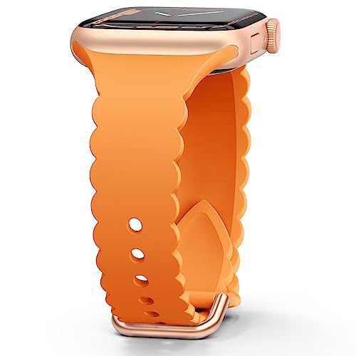 Sunnywoo Lace Sport Silicone Band Compatible with Apple Watch 38mm 40mm 41mm 42mm 44mm 45mm 46mm 49mm for Women, Soft Wristband Waterproof Replacement for iWatch Series Ultra 10 9 8 SE 7 6 5 4 3 2 1