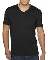 Next Level Apparel 6440 Mens Premium Fitted Sueded V-Neck Tee - Black44 ...