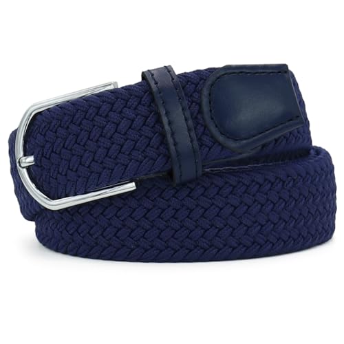 Image of Multicolored Elastic Woven Golf Belts Casual Braided Stretch Belt for Men and Women