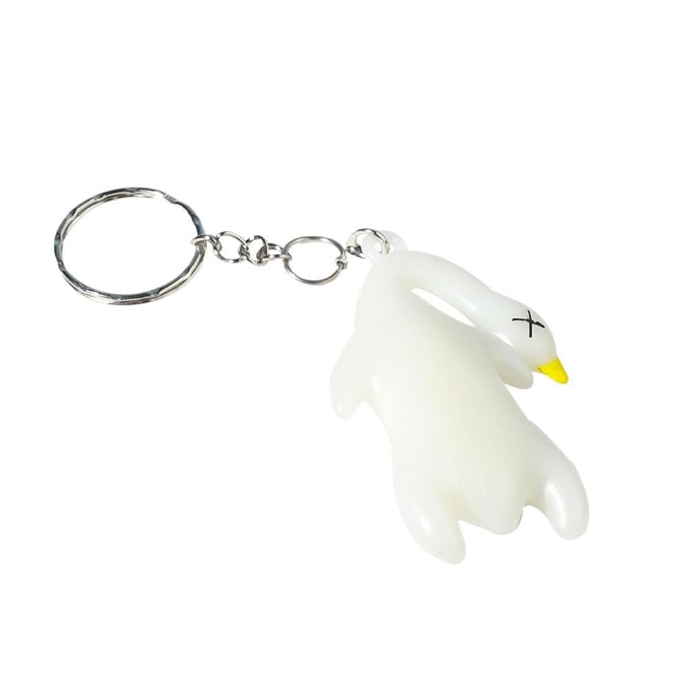 ARFUKA UV-Responsive Luminous Roast Duck Keyring Color-Changing Bag Charm & Keychain for Backpacks and Purses