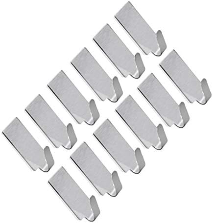 12pcs Stainless Steel Wall Hooks Versatile Towel, Door Hanger Curtain Hooks