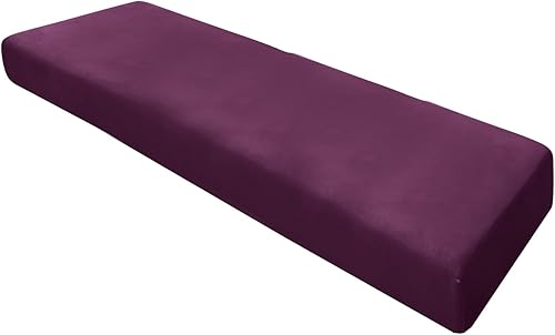 Miniatura 9 de Fundas elásticas de cojín para asiento de sofá, fundas de cojín de sofá de terciopelo lujoso, funda de cojín antideslizante (morado, S)