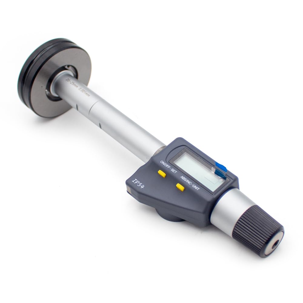 Toplionace Micrómetro Digital de Tres Puntos para Interiores, con Tres Garras, para Medir Orificios Internos, Calibre de Anillo Interior de Diámetro Exterior de Alta Precisión (16-20mm)