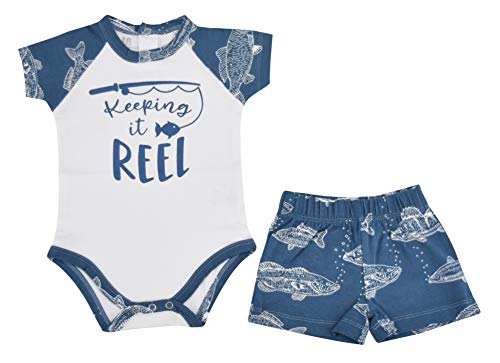 Image of Unique Baby Boys Daddy and Me Matching Fish Pattern Polo Shirt