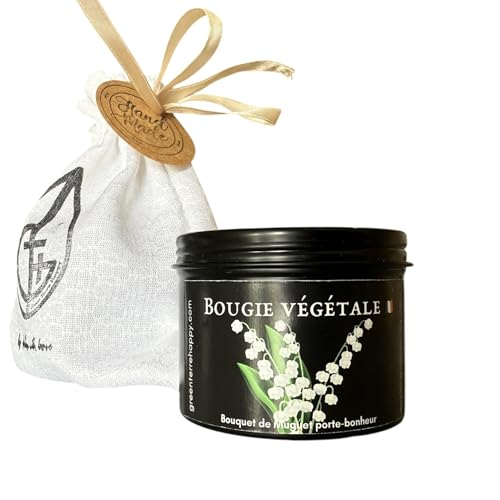 Bougie porte bonheur au Muguet, parfum naturel, cire végétale, bougie vegan