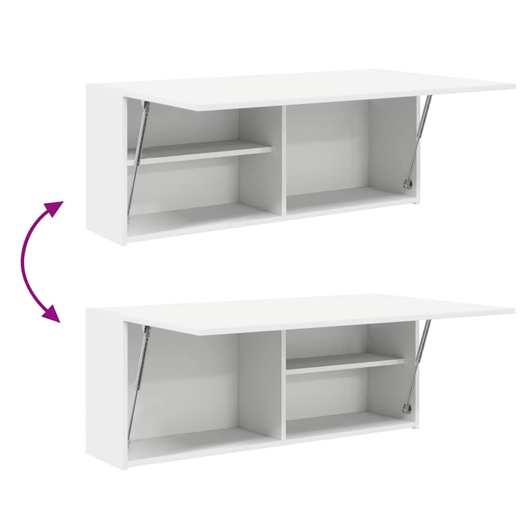 vidaXL Mueble de Pared de baño Madera ingeniería Blanco 100x25x40 cm, aparador de Pared de baño, Armario de Pared de Cuarto de baño, Armario de Almacenamiento de Pared de baño