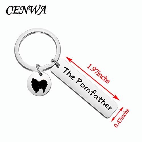 CENWA The Pomfather Keychain Pomeranian Owner Jewelry Dad Pom Dog Owner Gift2