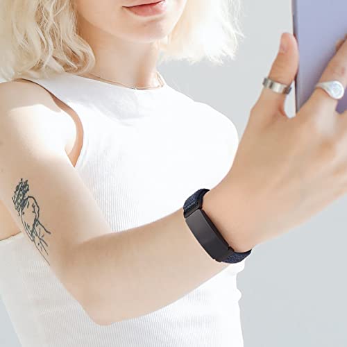 2 Pack Nylon Ace 3 Bands Compatible With Fitbit Ace 3 Straps For Kids Boys Girls - Soft Skin-Friendly Breathable Colorful Ace 3 Bands For Kids Watch Band Wrist Strap Bracelet Accessories (Black+Blue Green) #TOP6