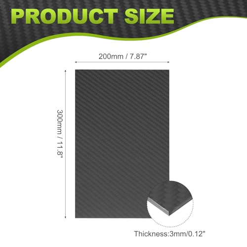 QUARKZMAN 3K Kohlefaserplatte Panel Platten 200 x 300 x 3mm Kohlefaserplatte Matte Köperbindung Panel Platten Flexibel Für RC Flugzeug Modellauto Autoteile