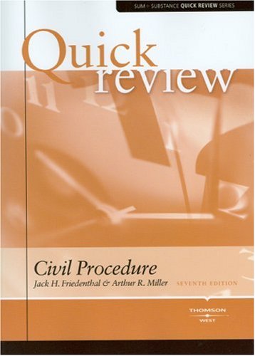 Sum and Substance Quick Review on Civil Procedure (Quick Reviews) Sum and Substance Quick Review on Civil Procedure (Quick Reviews)