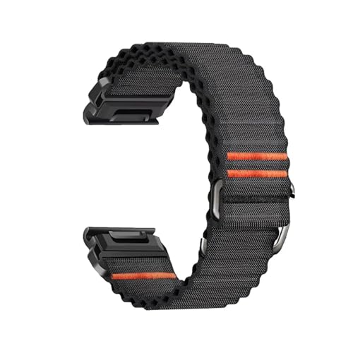 [�����ȓX] QuickFit 22/26mm �i�C�����X�g���b�v �ɓK��Garmin Fenix 8 Pro 8 FE 7X/ 2X/Tactix 8 7/Forerunner 970 965 �����p�E�H�b�`�o���h(Black,26mm)