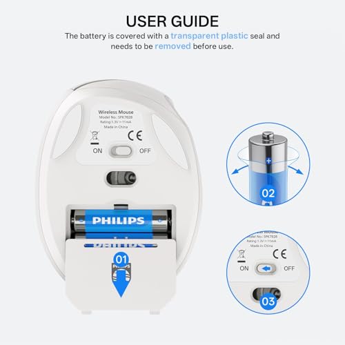 PHILIPS SPK7628 Ergonomic Mouse, Vertical Wireless Mouse for S/M Hands - image 8