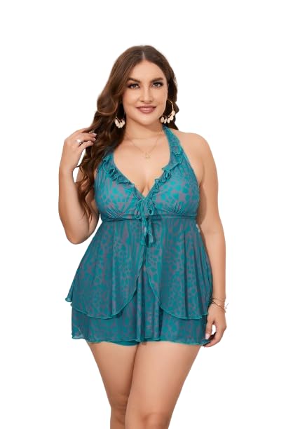 Plus Size Swimsuit Leopard Print-image-29