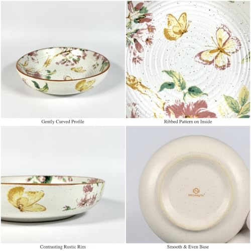Image of SNS Pushpanjali Ceramic Serving Bowl | Premium Salad & Snacks Bowl | Semi-Matt Floral Dinnerware for Oats Pasta Fruits & Desserts | Tableware for Gifting (Pushpanjali Kitchenware Bowl, 1 Piece)