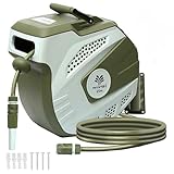 JonesHouseDeco 25 m + 2 m, intrekbare tuinslanghaspel flexibel, waterslang met haspel automatisch terugspoelen muur gemonteerd, slangpijp voor tuin 180° pivot-W314A01