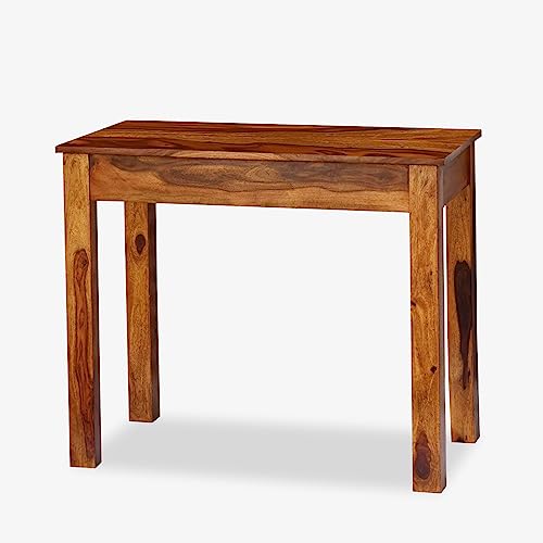 Image of Sheesham Wood 1 Drawer Study Table for Home Writing Office Desk Computer Table for Home and Office (Honey Finish) (Oak)