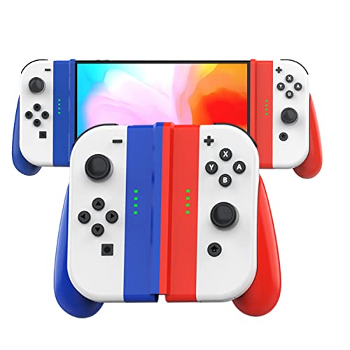 2-in-1 Joy Con Griff Halterung, Switch Controller Joy-Cons Griff Schutz Hülle für Nintendo Switch Joy-Con/OLED, Ergonomisch Griff Adapter Halter Zubehör