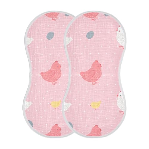 Muslin Burp Cloth for Baby 4PCS Cute Chicks Super Absorbent Burping Cloths, Bibs for Newborn Boys Girls2