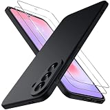 Qasyfanc Cover per Samsung Galaxy A37 con 2 Pezzi Vetro Temperato, Protezione Fotocamera Custodia Samsung Galaxy A37 Silicone TPU con Strato Interno in Fibra, Morbida Antiurto Sottile, Nero