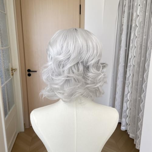 Perruque sans colle pour cheveux clairsemés gris argenté - 4