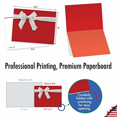 Image of The Best Card Company - 10 Blank Christmas Note Cards with Envelopes (4 x 5.12 Inch) - Fun Assorted Holiday Notecard Set - Tie One On M3262