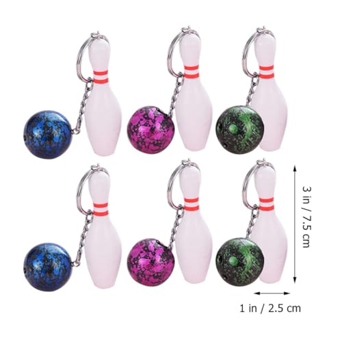 Porte-clés bowling avec quilles miniatures, décoration robuste