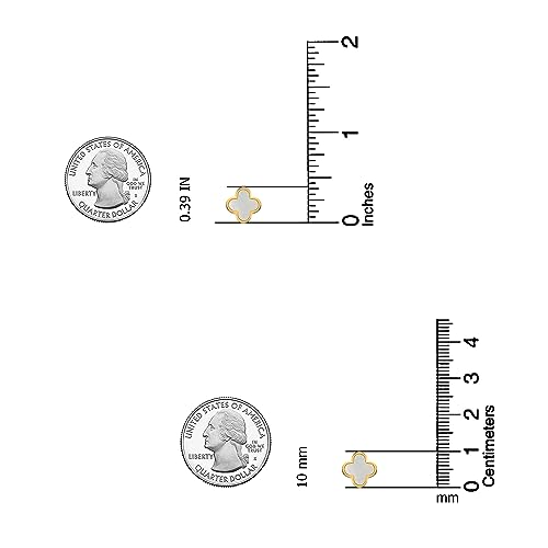 Image of LeCalla 925 Sterling Silver BIS Hallmarked 18K Gold Plated Mother of Pearl Drop Stud Earrings for Women and Girls