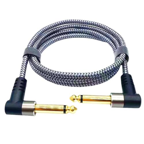 Cable de pedal para guitarra electrica trenzado de nailon en angulo recto de 100cm