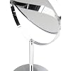 Miroir Cosmétique Grossissant 3x, Miroir de Maquillage Rasage Double Face, Miroir à Poser Chromé 17 cm, Miroir sur Pied Pivotant à 360° pour Salle | Leroy Merlin
