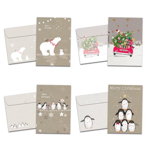 Cartes de vacances Tree-Free Greetings en papier 100% recyclé aux motifs kraft
