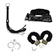 DALAETUS Sex Peitsche und Augenmaske Satin, Plüsch Handfesseln mit 2 Schlüsseln Set, Schwarz Erotische Peitsche, Multifunktionale Lederpeitsche für Bondage Spiele, Sex Spielzeug, Paare SM Rollenspiel