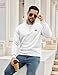 URRU Men's Quarter Zip Pullover Sweatshirt Mock Neck Long Sleeve Sweater Slim Fit Casual Polo Sweaters (US, Alpha, Small, Regular, Regular, White)