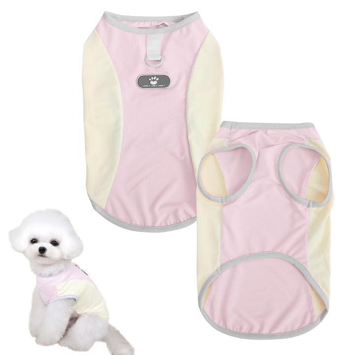 Fjquamitix Adjustable Breathable Quick-Dry Dog Cooling Vest for Summer Heat Relief, Keep Pets Cool and Comfy in Hot Weather (Blue/Pink, 4-18 lbs) (Pink, M)