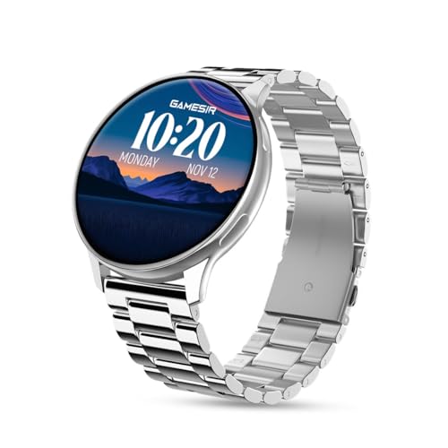 Image of GameSir Active 2 Smartwatch for Men & Women, 1.39 inch HD Round Display, Bluetooth Calling, Heart Rate & SPO₂, 100+ Sports Modes, IP67, Long Battery Life for Android & iOS (Metal Silver)
