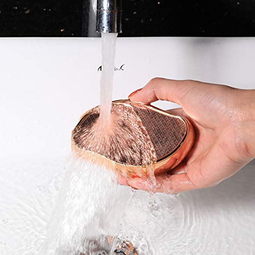 Bezox Glass Foot File Callus Remover, Crystal Pedicure Foot Scrubber For Travel Use, Portable Handheld Sized Foot Scraper For Cracked Heel - Shinning Golden #TOP7