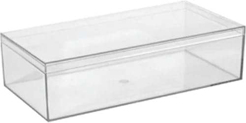 Hammont Caja rectangular de acrílico, contenedores organizadores de estantes, contenedores de almacenamiento transparentes, recuerdos de fiesta de