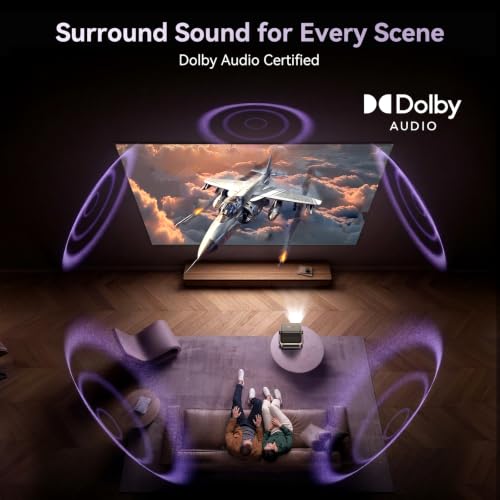 Image of Smart Projector VIDAA OS 1000 ANSI, Outdoor Projectors 4K with WiFi and Bluetooth Compatible with Netflix TOF Auto Focus Keystone HDR10, Portable Movie Proyector for Ceiling Home Theater