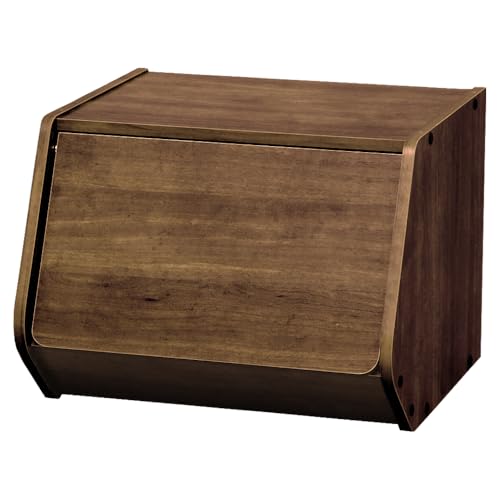 Iris Plaza Stacked Box with Door Shelf Bookcase Storage Freely Combined Width 15.7 x Depth 15.3 x Height 12.0 inches (40 x 38.8 x 30.5 cm) Mid Brown