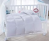 Lightweight Winter Baby/Toddler White Goose Down Comforter Duvet Insert for Crib Bedding 100% Cotton Shell Down Proof (White, L)