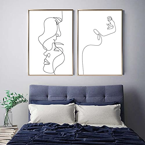 Quadro Su Tela Nero E Grigio Enartly 60x80cm - Per Estetista, Ufficio, Camera Da Letto