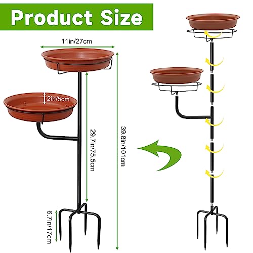 image for YALINKA Freestanding Birdbaths Bowl Outdoor, Standing Garden Bird Bath