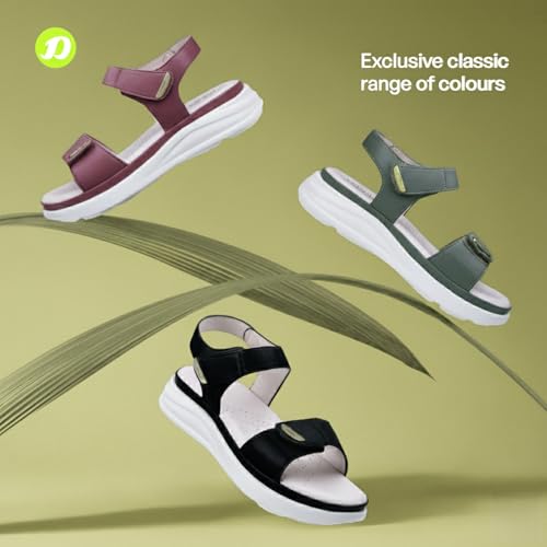 Image of DOCTOR EXTRA SOFT Women's Ultra Lightweight Sandals with Memory Foam Cushion|Stylish & Comfortable|Casual & Non-Slip|Diabetic & Orthopedic Flip Flops with Adjustable Strap Ladies & Girls New-D-610