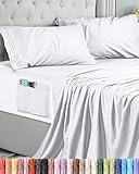 Utopia Bedding Juego de Sabanas 4 Piezas 135x190 - Microfibra De Poliéster, Blanco)