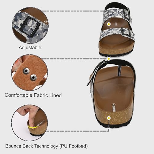 Image of Centrino Men's Berkin-Style Slip-On Sandals | Open Toe Design | Soft PU Footbed | Lightweight & Comfortable | Arch Support | On-Grip Sole | Casual Outdoor Wear (9215)